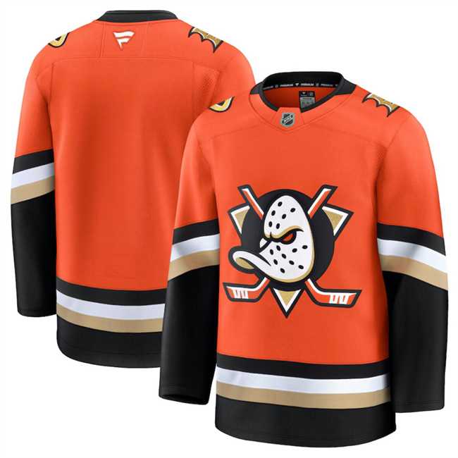 Mens Anaheim Ducks Blank Orange 2024-25 Home Stitched Hockey Jersey Dzhi